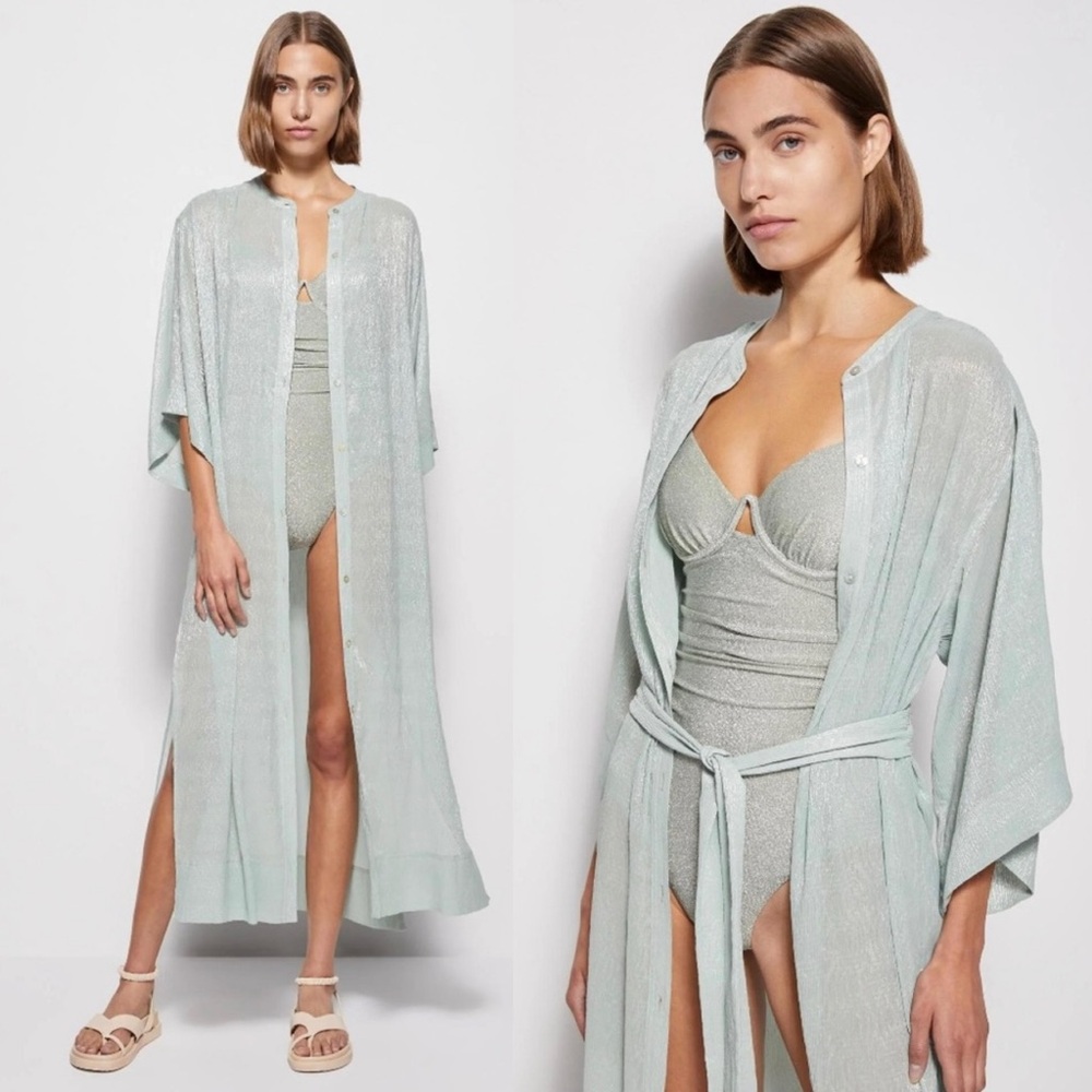 Jonathan Simkhai Odelia Swim Coverup Maxi Dress in Mint | XS